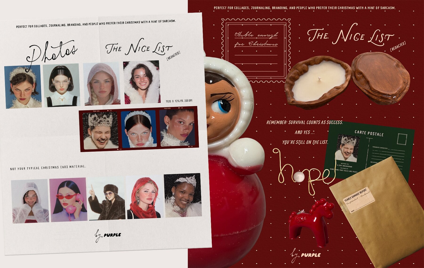 Mixed Media Christmas Collage Pack 8