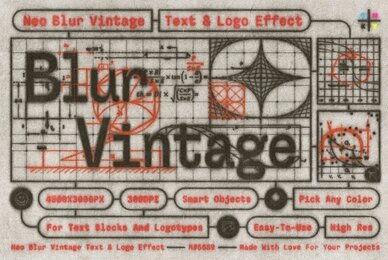 Neo Blur Vintage Text and Logo Effect