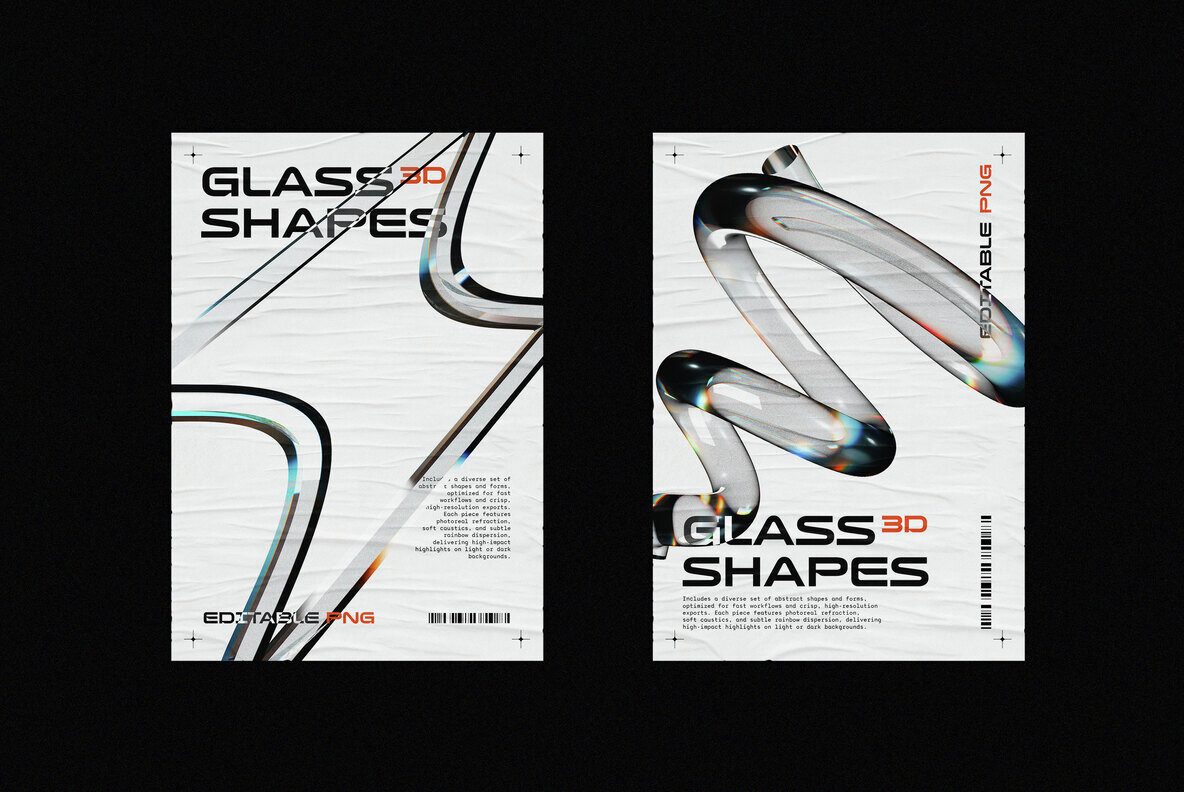 Liquid Glass 3D Shapes 7