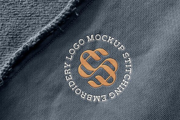 Stitching Embroidery Logo Mockup - YouWorkForThem