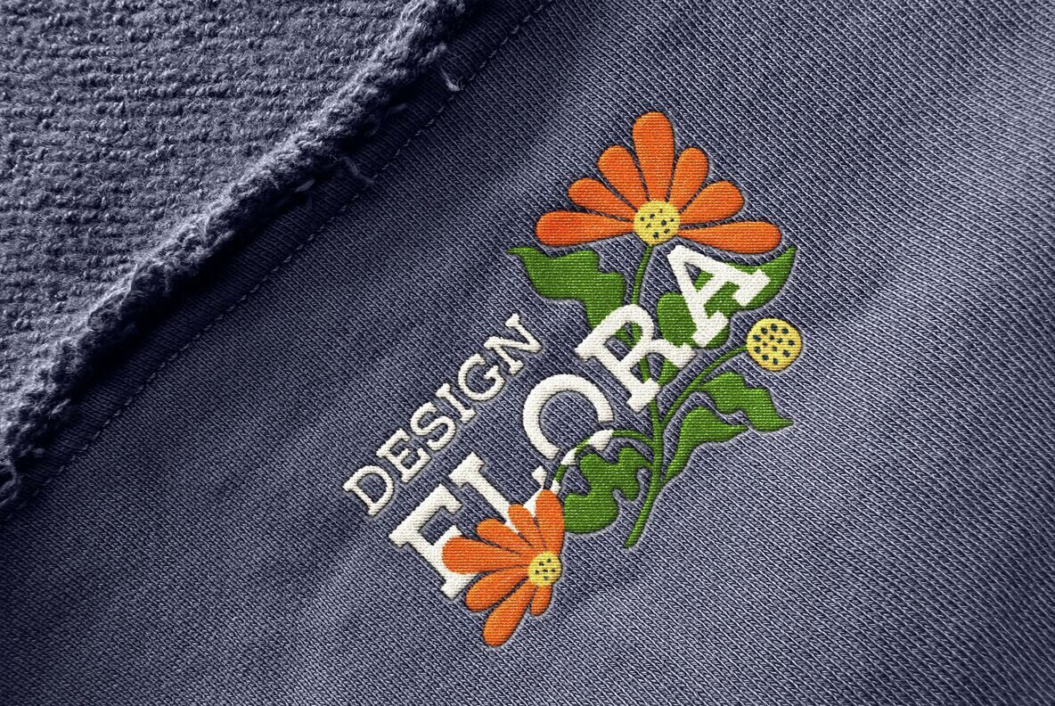 Stitching Embroidery Logo Mockup 3