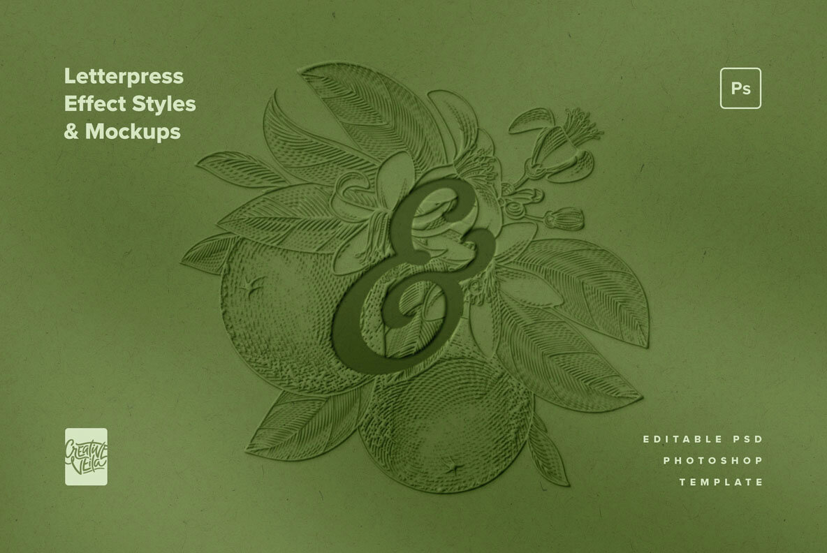 Letterpress Effect Mockup and Styles 5