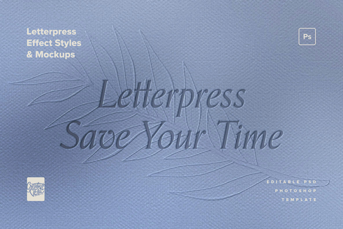 Letterpress Effect Mockup and Styles 7