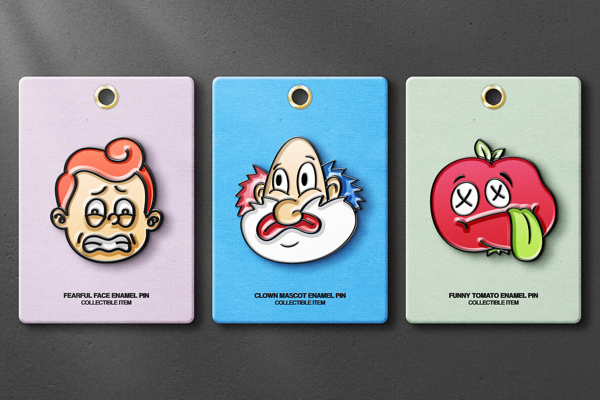 Enamel Pin Mockups 3