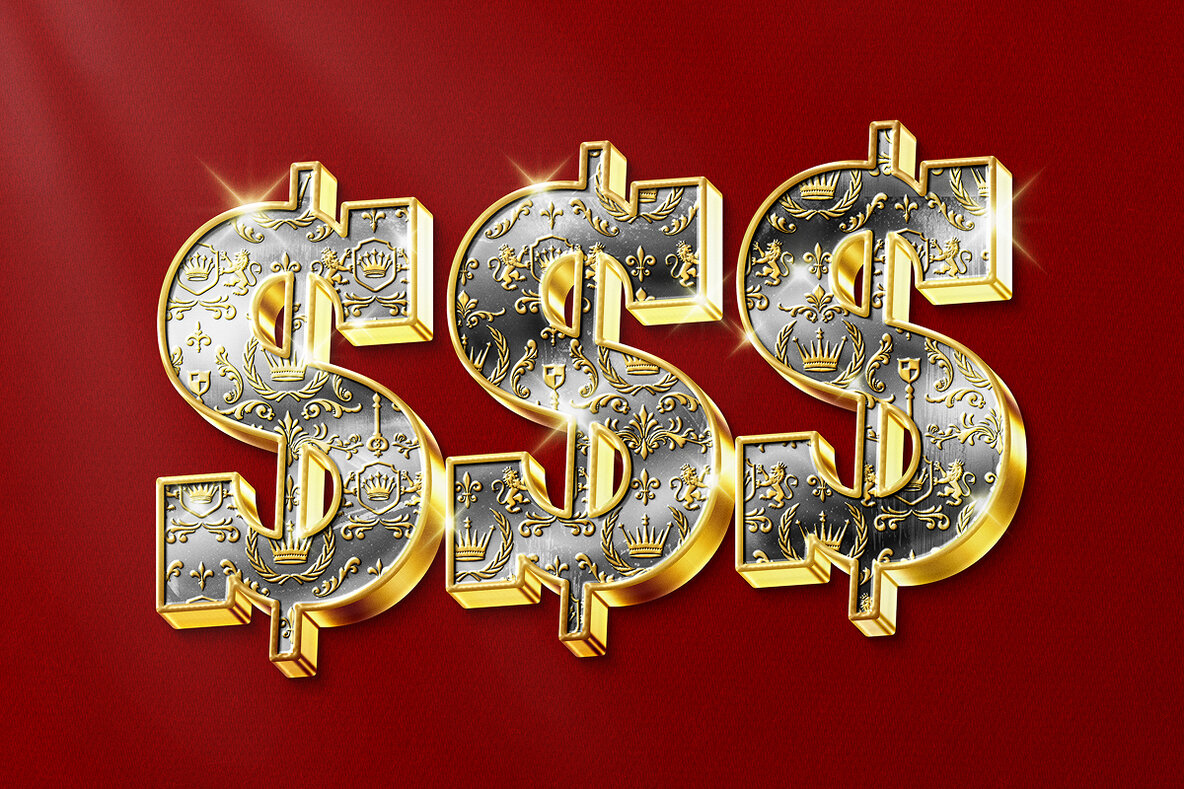 Rich Gold Text Effect   Premium Ornamental Metal PSD Template 4