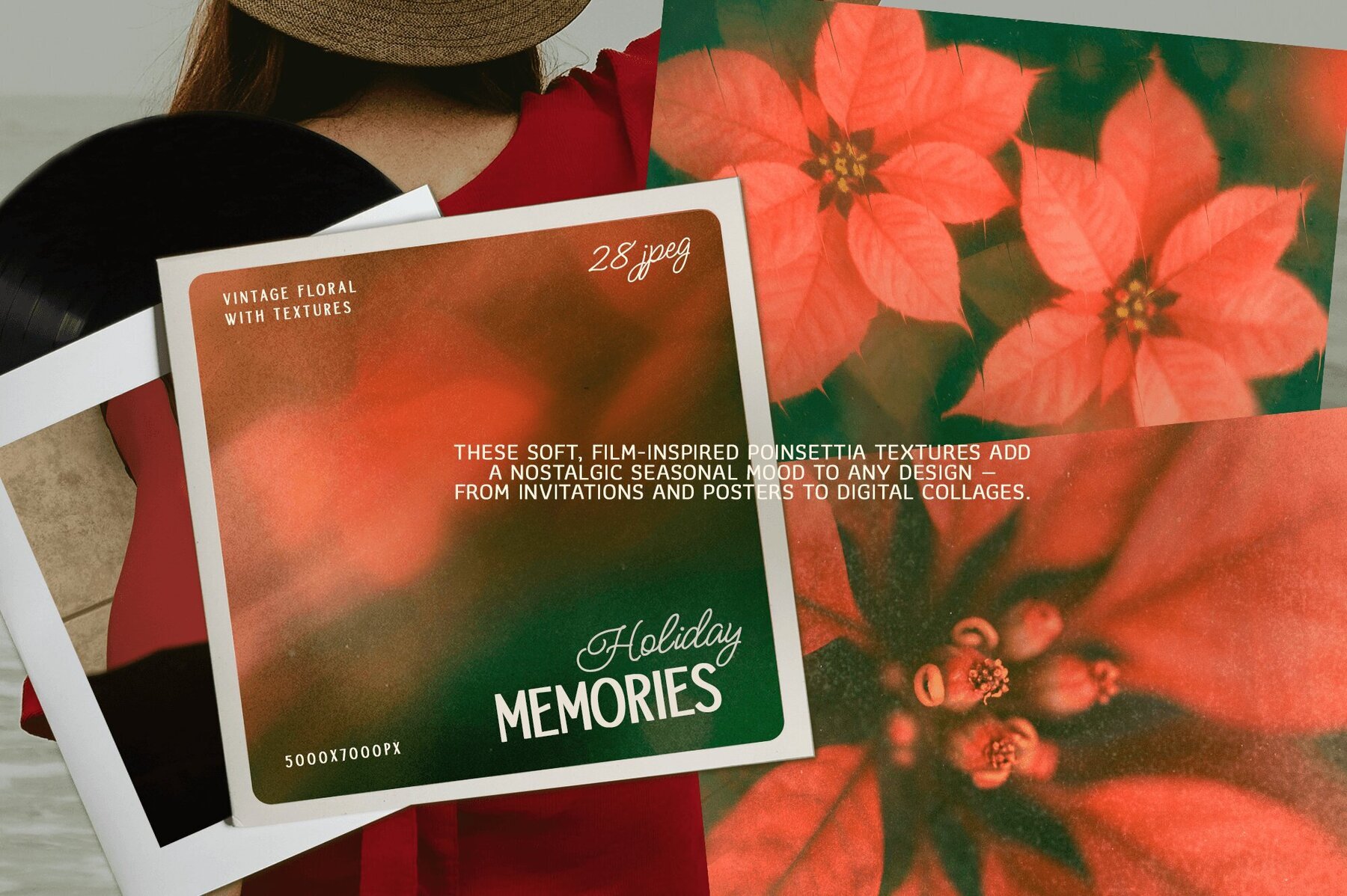 Christmas Poinsettia   Soft Floral backgrounds 3