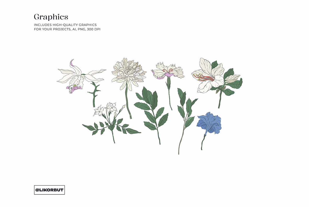 Tulle Soft Botanical Floral Pattern 7