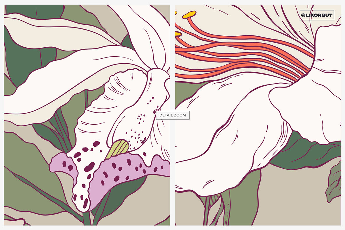 Tulle Soft Botanical Floral Pattern 10