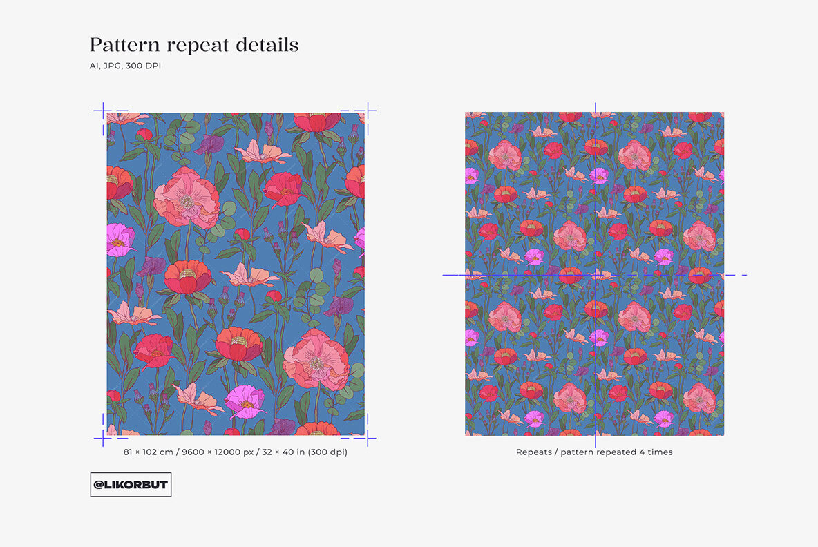 Satin Lush Botanical Floral Pattern 5