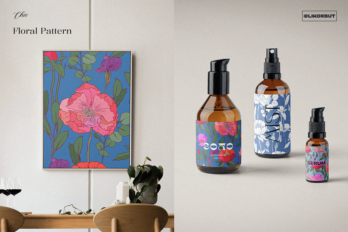 Satin Lush Botanical Floral Pattern 7