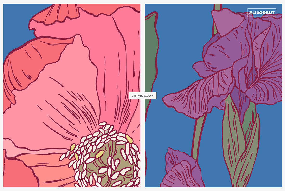 Satin Lush Botanical Floral Pattern 10