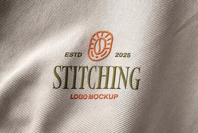 Stitching Embroidery Logo Mockup
