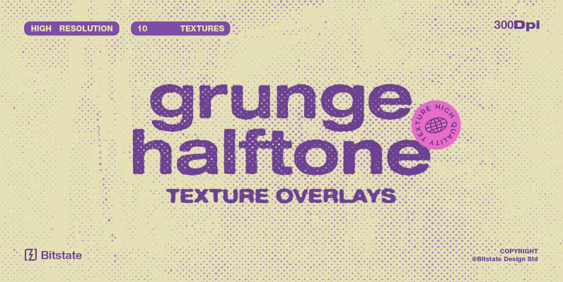 Grunge Halftone Texture Overlays