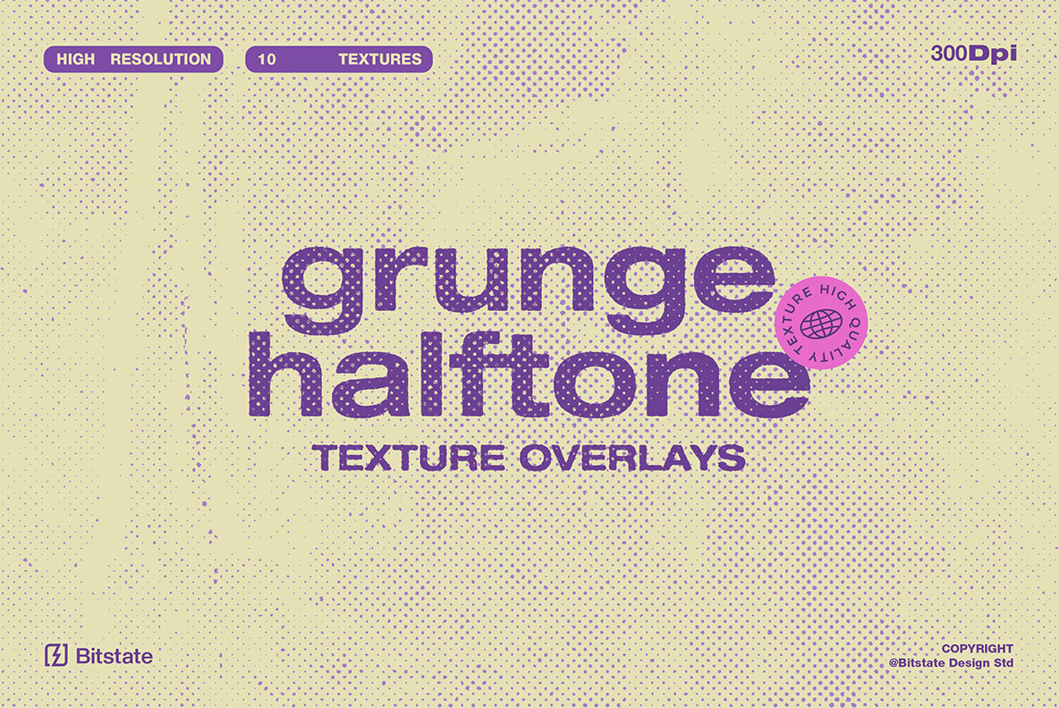 Grunge Halftone Texture Overlays 1