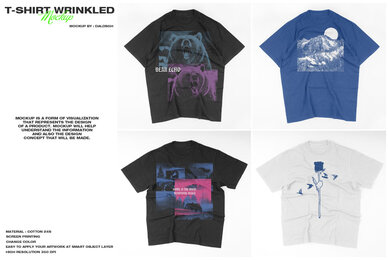 T shirt Wrinkled Mockup