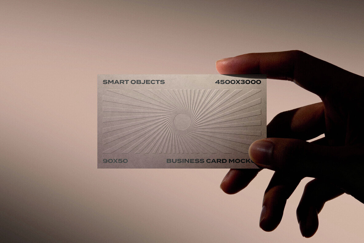 Business Card in Hand Mockup 2