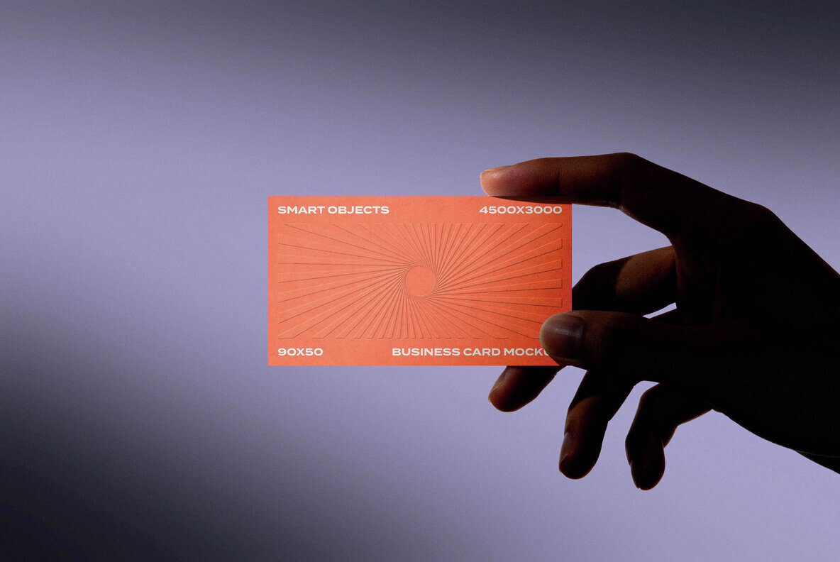 Business Card in Hand Mockup 3