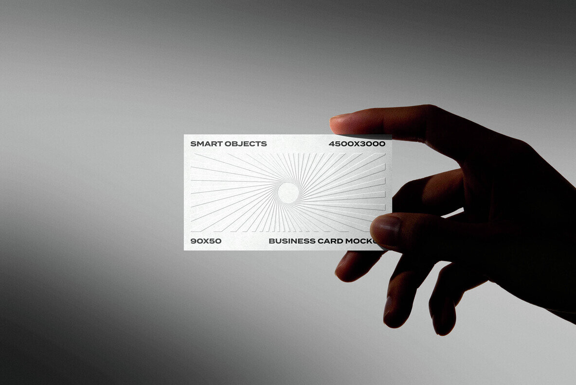 Business Card in Hand Mockup 4