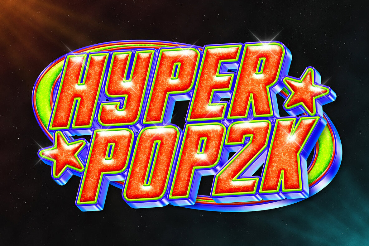 Vibrant Y2K Chrome Text Effect 1