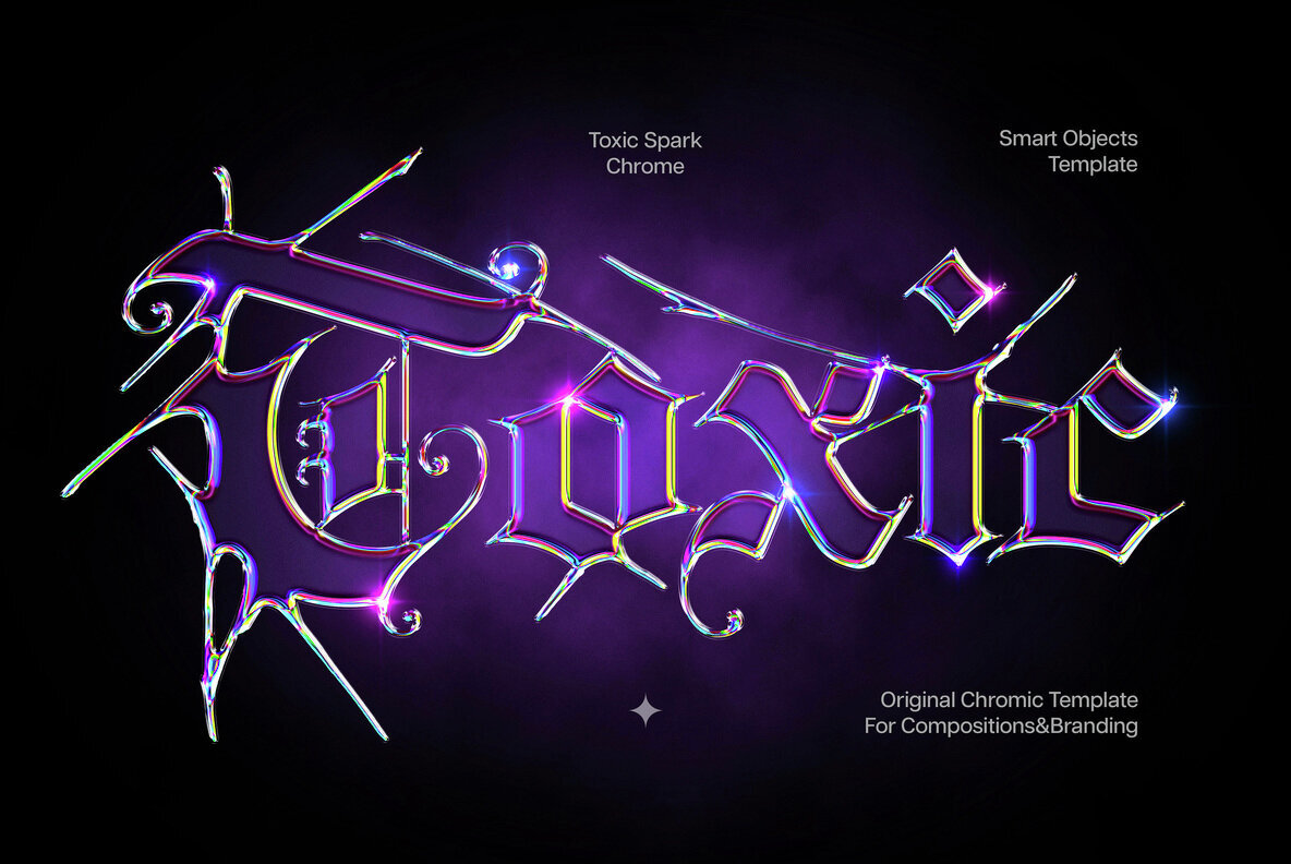 Toxic Spark Chrome Text Effect 1