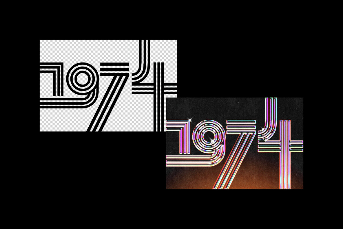 Vivid Retro Style Chrome Effect 4