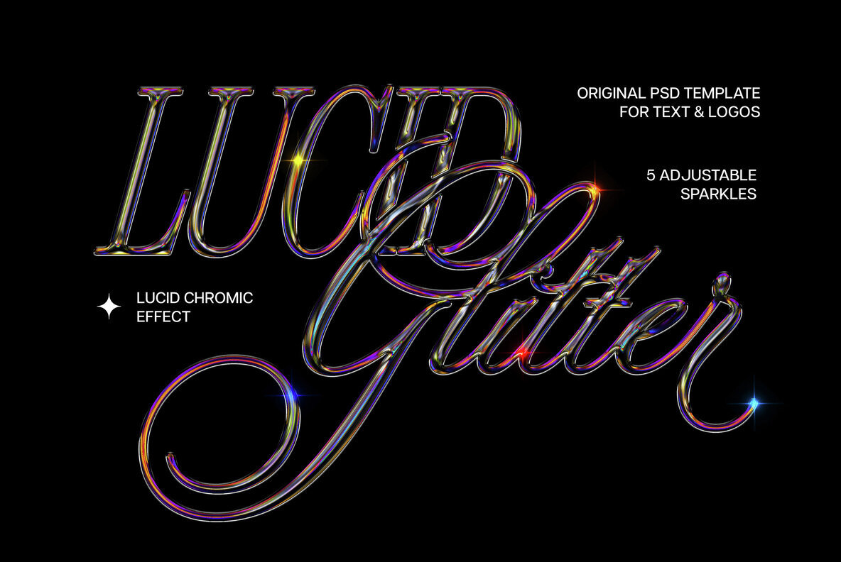 Lucid Glitter Chrome Text and Logo Effect 1