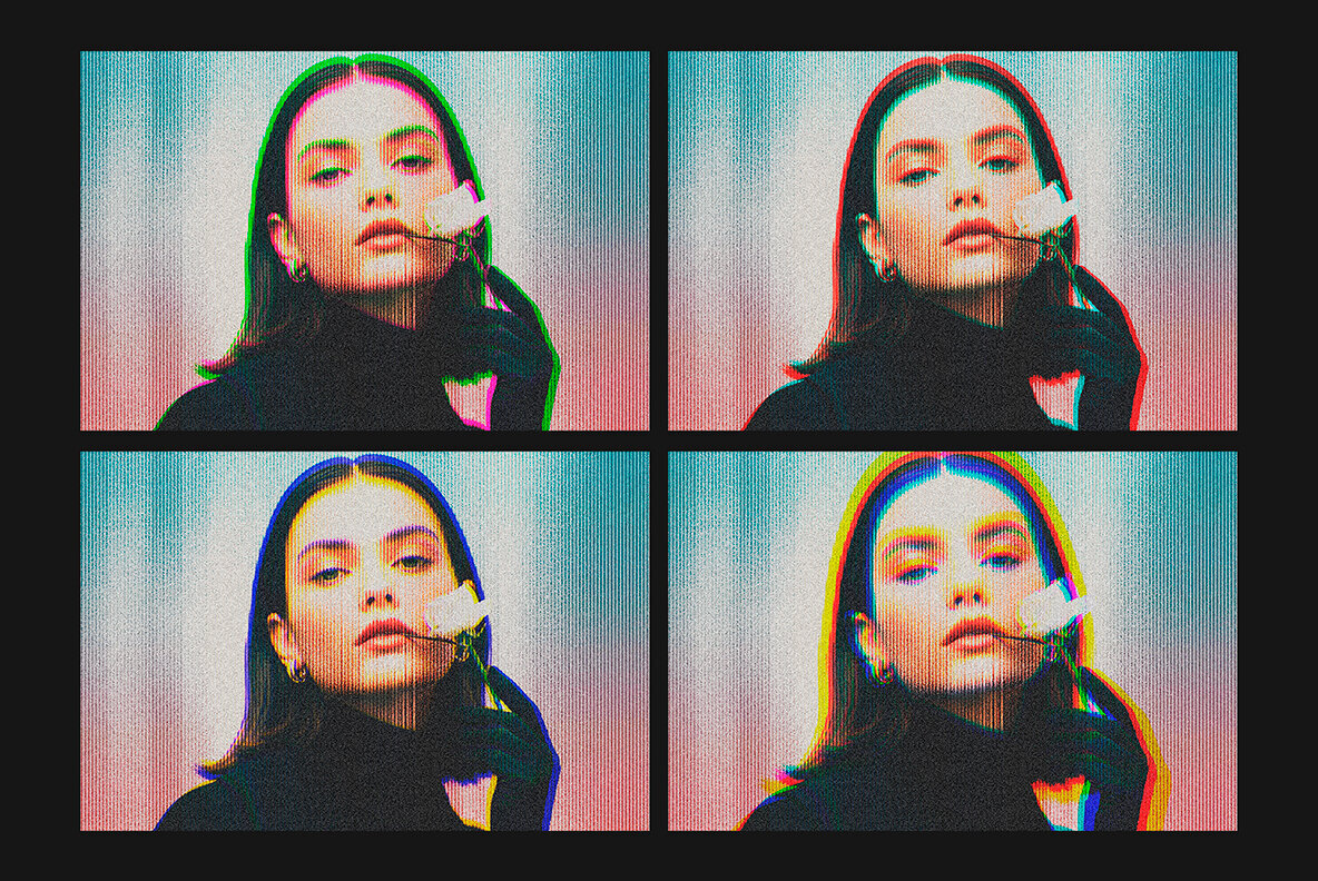 Vibrant Halftone Line Photo Effect 2