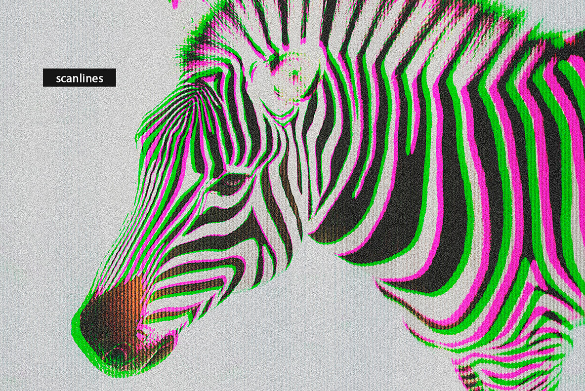 Vibrant Halftone Line Photo Effect 3