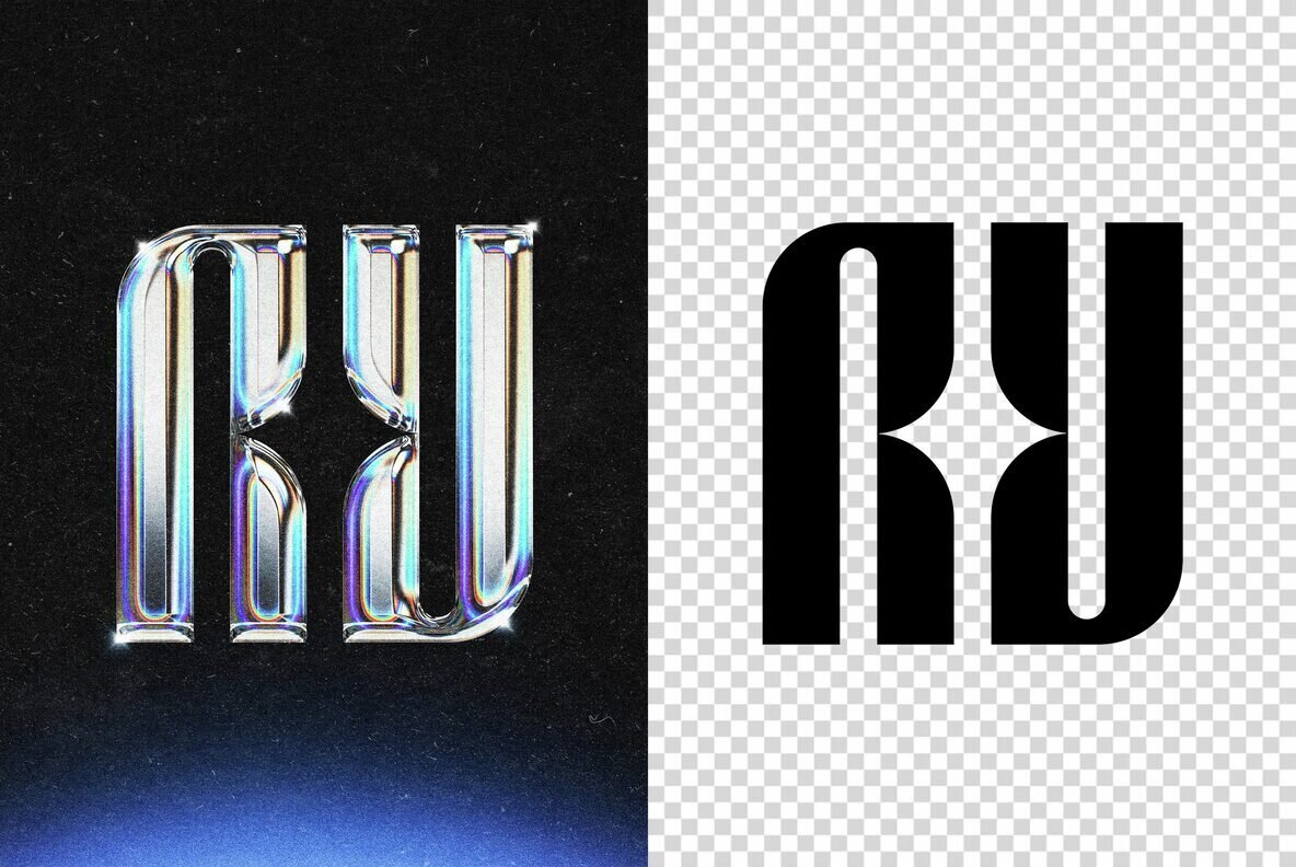 Metal Prism Chrome Text and Logo Effect 2