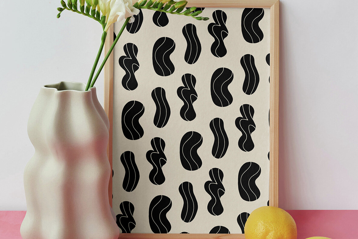 Abstract Linocut Shapes Clipart Bundle 4