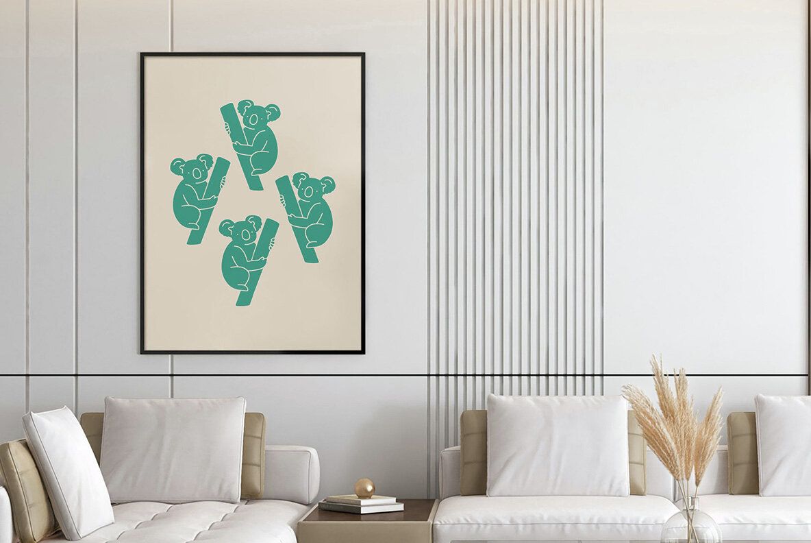 Aussie Animals Linocut Clipart 4