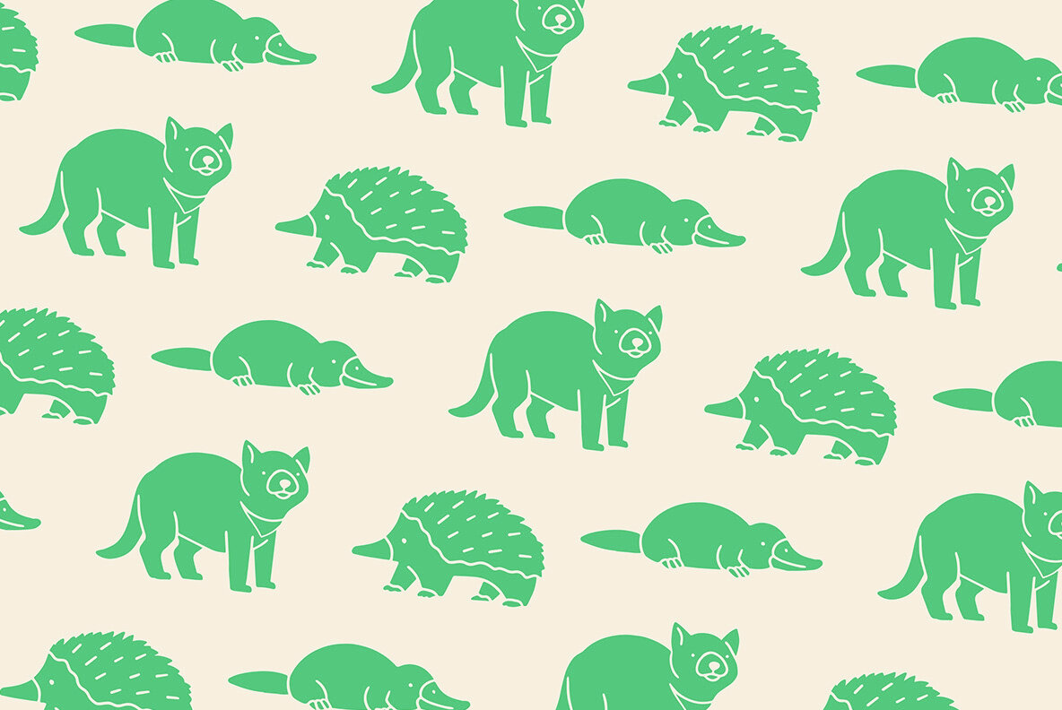 Aussie Animals Linocut Clipart 7