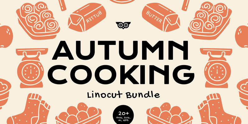 Autumn Cooking Linocut Bundle