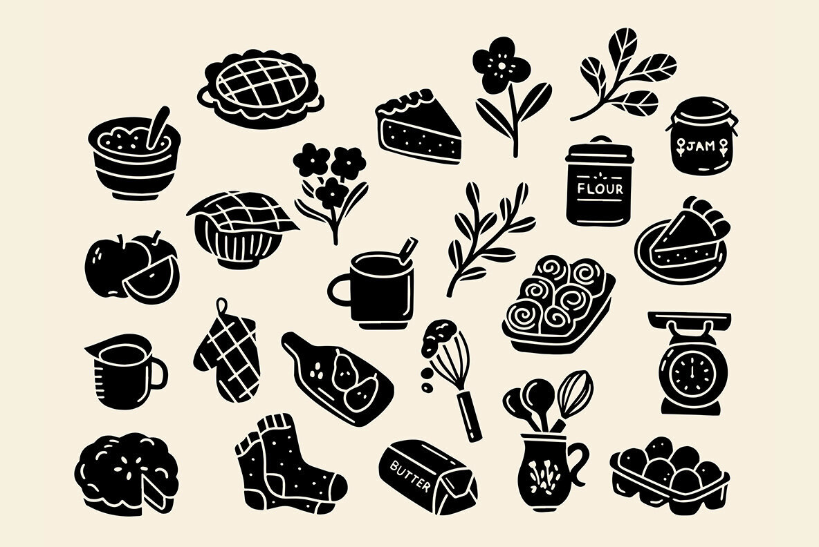 Autumn Cooking Linocut Bundle 2