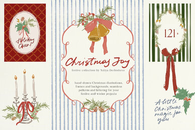 Christmas Joy Hand Drawn Backgrounds