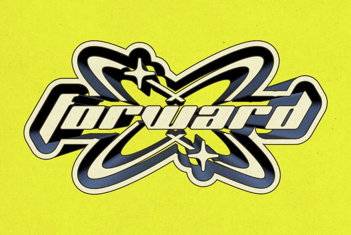 Retro 3D Text and Logo Effect 4