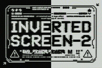 Inverted CRT Screen Text and Logo Effect