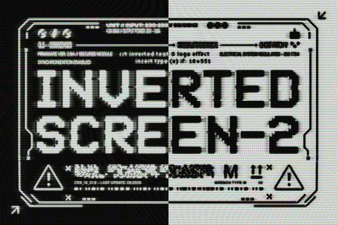 Inverted CRT Screen Text and Logo Effect 1
