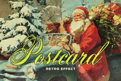 Vintage Halftone Postcard Effect