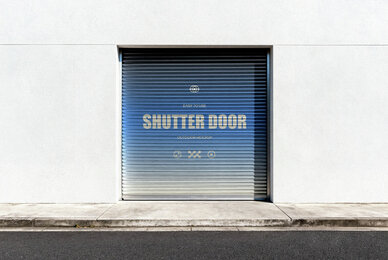 Metallic Shutter Door Mockup