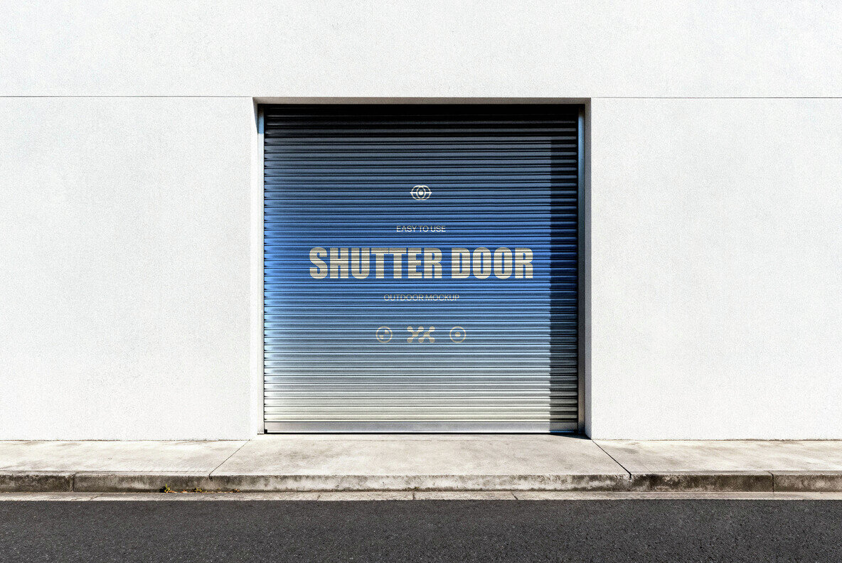 Metallic Shutter Door Mockup 1