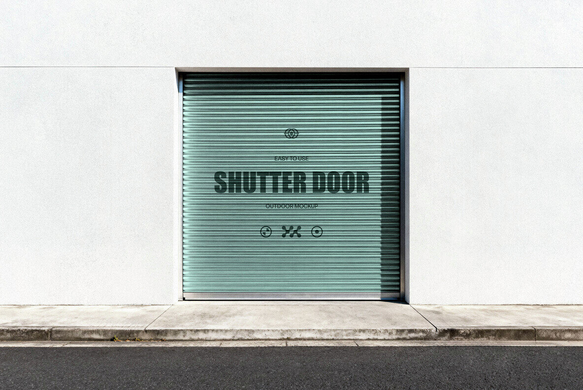 Metallic Shutter Door Mockup 2