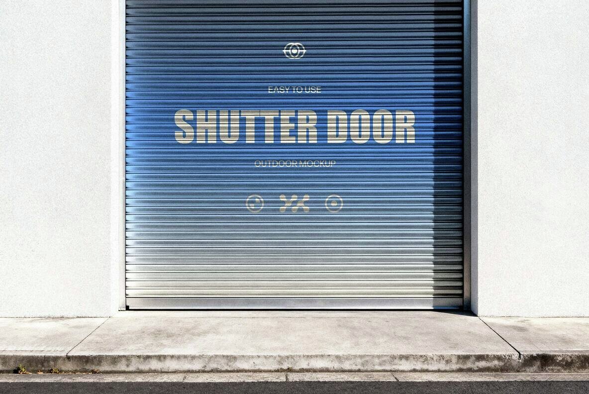 Metallic Shutter Door Mockup 3
