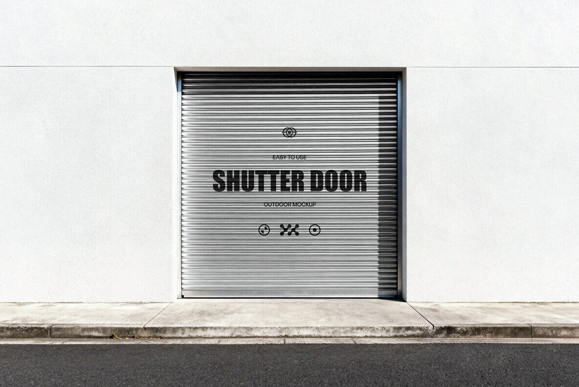 Metallic Shutter Door Mockup 4