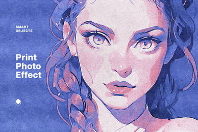 Printed Halftone Photo Effect