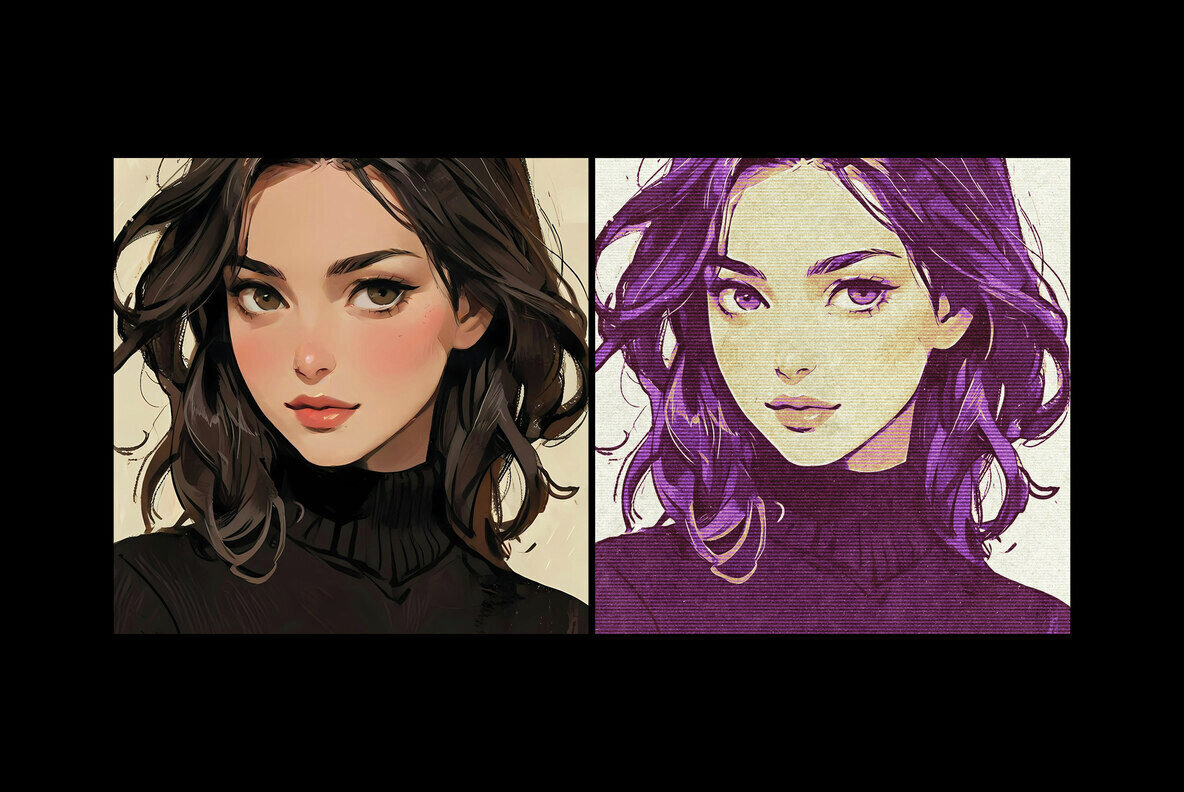 Printed Halftone Photo Effect 2