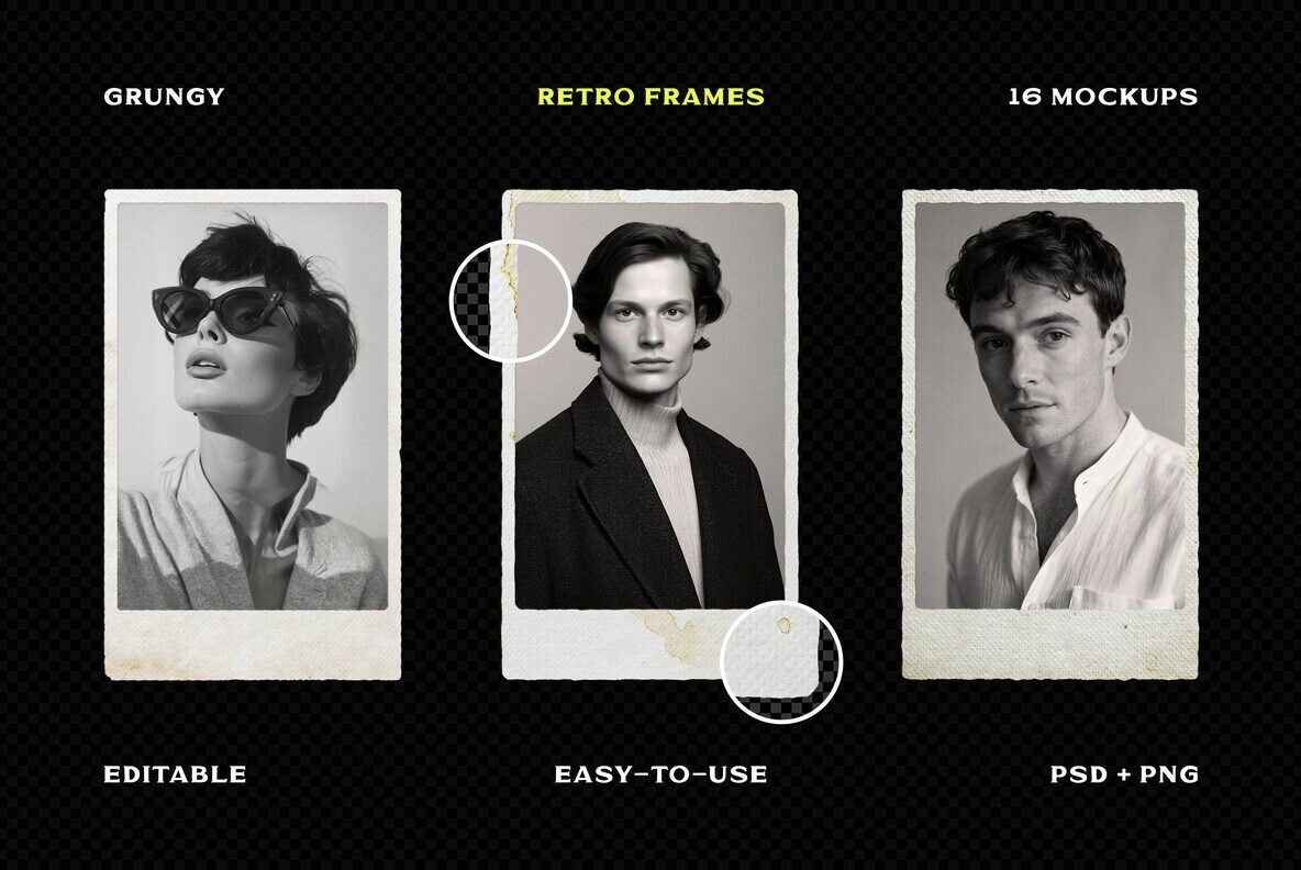 Retro Frame Mockups Collection 1
