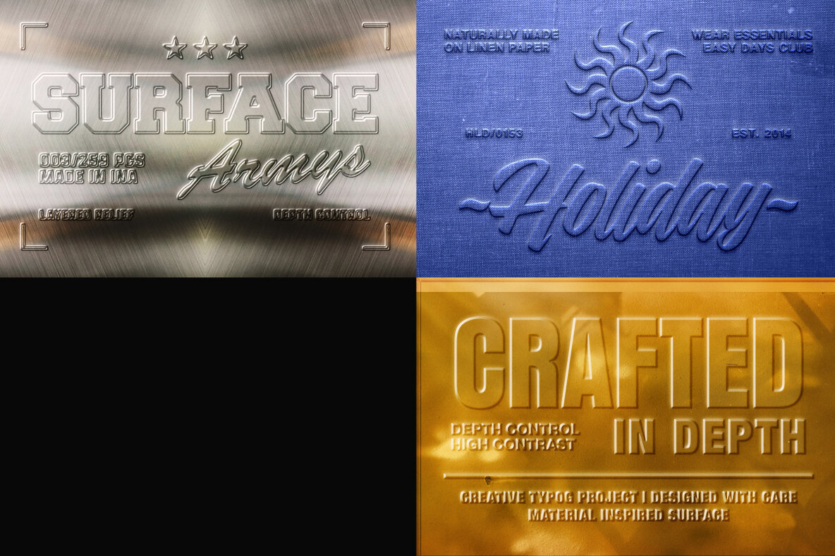 Depth Embossed Texture Text Effect - YouWorkForThem
