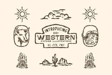 Western Vintage illustrations