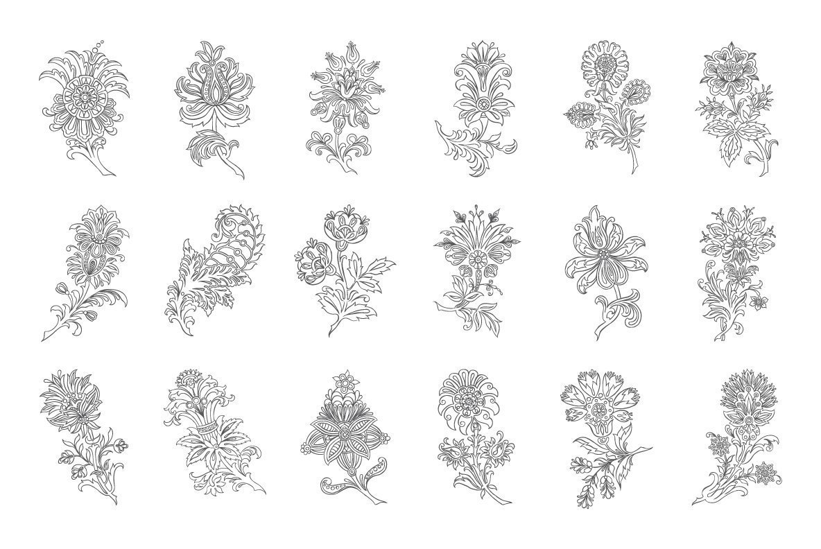 Hand Drawn Paisley Collection 2